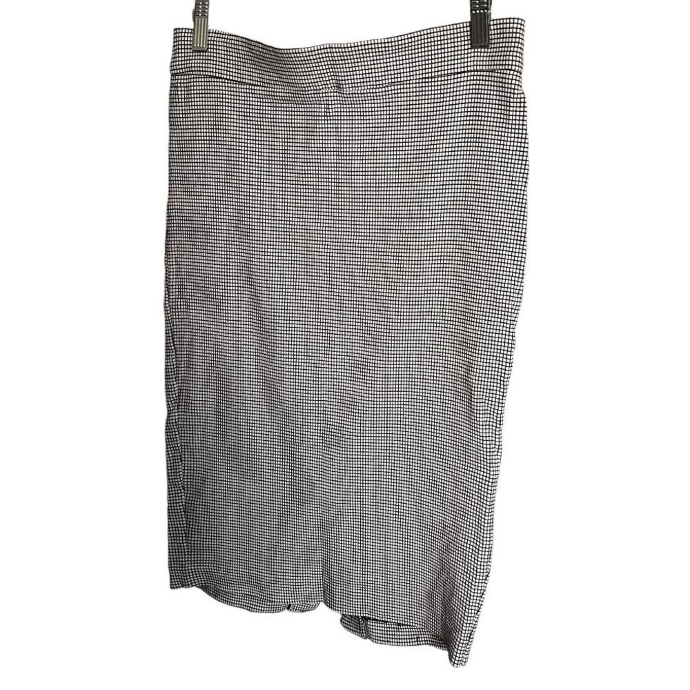 Dalia black white square print midi pencil skirt size 4